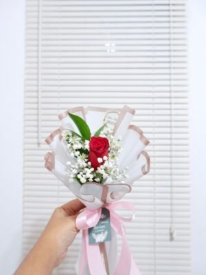 Single rose mix babybreath import